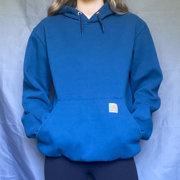 Carhartt Classic Small Blue Original Fit Sweatshirt Hoodie - Picture 2 of 8
